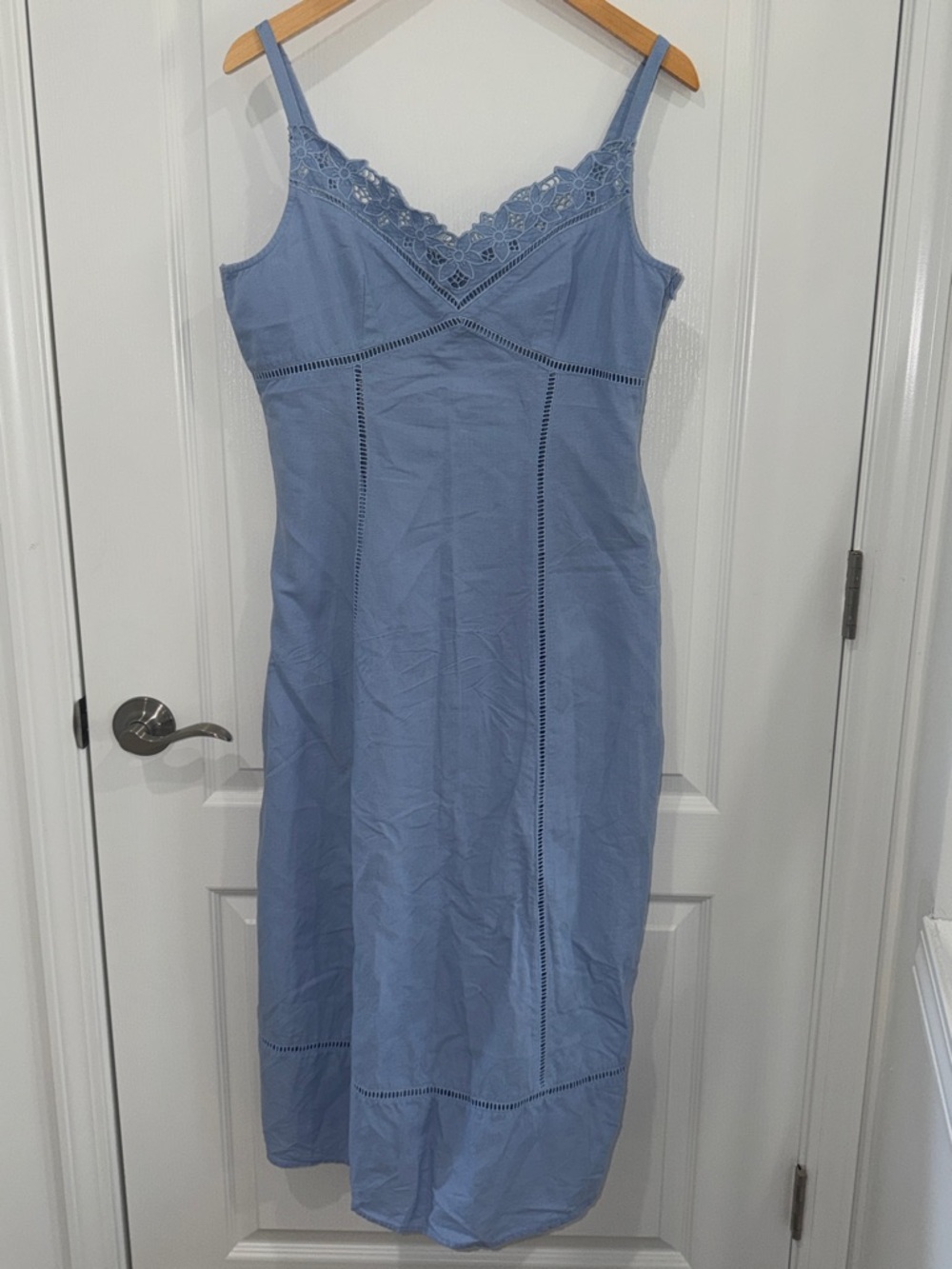 Madewell Sweetheart Midi Dress in Linen-Cotton Blend size 12 Cottagecore - Picture 3 of 8